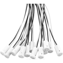 25 Pieces G4 Ceramic Lamp Holder Sockets with 20CM Teflon Copper Wire Compatible with Halogen LED Incandescent Quartz Lamps