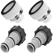 Adattatore per tubo piscina compatibile con pompe filtro Intex, per sistemi acqua salata, 1.25-1.5 pollici con fascette in acciaio inox