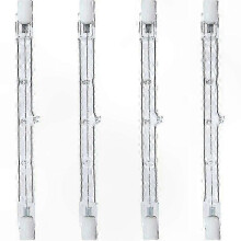 R7s Halogen Bulbs 4 Pack 254mm 1500W 230V 2800K Warm White Instant Bright Dimmable Linear Spotlight 3100 Lumens 1000h Lifespan EU Compliant