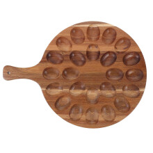 Houten schaal voor gevulde eieren, lichtbruin, 43x33x1,5 cm, voor paasvieringen, familiebijeenkomsten, vakantiefeesten en woondecoratie.