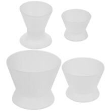 Set di bicchieri e ciotole in gomma siliconica per uso dentale, fondo piatto, design portatile e facile da pulire