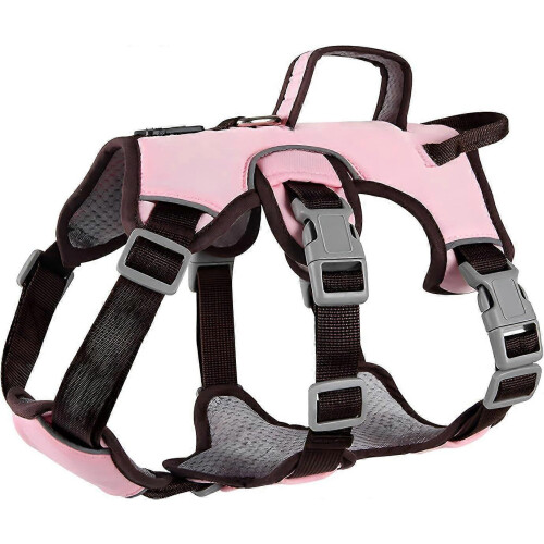 Escape-Proof Dog Harness with Padded Handle, Reflective, Adjustable Fit for Small Medium Dogs
