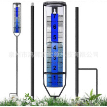 Rain Gauge Outdoor Freeze Proof Adjustable Height Large Readable Scale Decorative with 2ft Metal Stake for Yard Lawn Garden