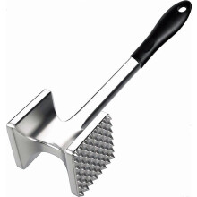 Fleischklopferhammer aus Aluminium, doppelseitig mit Noppen und glatter Fläche für Steak, Hähnchenbrust, Schweinefleisch, Lamm und Rind