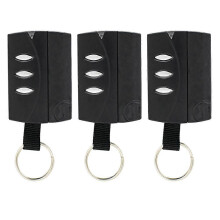 Lot de 3 télécommandes de porte de garage compatibles avec Pujol Vario 433,92 MHz à code tournant, en plastique noir