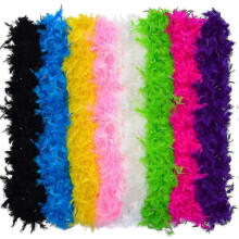 Boa di piume 2 m per costumi e decorazioni, 8 colori assortiti
