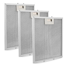 3-pack W10169961A aluminium afzuigkapfilter, compatibel met Jenn.Air afzuigkappen, 260x320x9mm, herbruikbaar vetfilter