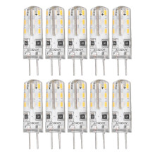G4 LED-lampen, 10 stuks, 1,5W equivalent aan 15W halogeenlamp, 3000K warm wit, 220V, 110LM, niet-dimbaar, bi-pin fitting voor tuinverlichting