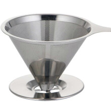 Filtro per caffè riutilizzabile in acciaio inossidabile a maglia fine, con supporto stabile, lavabile in lavastoviglie per casa e viaggi