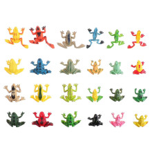 24 Pcs Mini Simulation Frogs Figurines PVC Assorted Colour for Kids Play Aquarium Garden Pond Desktop Decoration