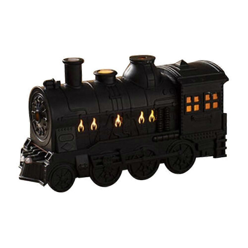 Essential Oil Diffuser Humidifier Train Shaped Classic Black Cool Mist Nano Atomization with Remote Control for Large Home Rooms