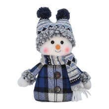 Christmas snowman decoration blue fabric doll