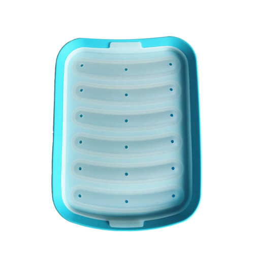 Silicone Sausage Mold with Lid, Thickened, 6-Cavity