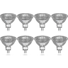 MR16 GU5.3 Halogen Bulbs Pack of 8, 35W 12V Low Voltage Dimmable, 2800K Warm White 30 Degree Beam Angle for Indoor Lighting