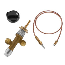 Low Pressure Propane Fire Pit Valve Kit with Flame Failure Protection 3/8 Inch Brass Fittings M8 Thermocouple Compatible with Grills Fire Pits Heaters
