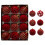 Christmas Tree Ornaments Red Flocked Balls 6cm 12pcs 1