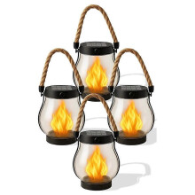 Lanterne solari decorative con effetto fiamma, impermeabili, autonomia 12 ore per giardino e patio