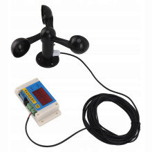 Tower Crane Anemometer 3 Cup Wind Speed Sensor USB 5V Powered 0.3 Level Accuracy with Power Failure Memory for Power Plant Weather Station