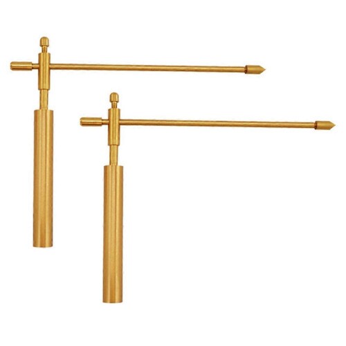 Dowsing Rods 2 Pcs Brass Adjustable Retractable Outdoor Water Metal Artifact Finding Divining Tool