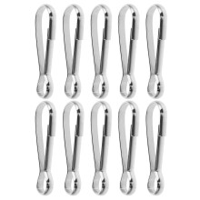 Flag Pole Clips Heavy Duty Metal Silver 10Pcs Hard Corrosion Resistant Deform Resistant for Tour Guides