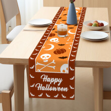 Tischläufer mit Halloween-Motiv aus Leinenimitat
