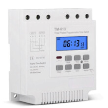 Programmeerbare driefasen tijdschakelaar 380V 415V, 7 dagen 24 uur, digitaal display, 17 aan/uit programma's, batterijback-up, wit