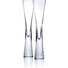 Champagne Flute Set of 2 Handmade Mouthblown Glass 170ml Gently Curved Walls Weighted Base 5.5cm W 25cm H Hand Wash