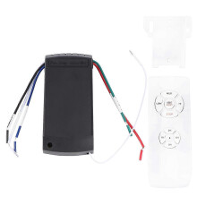 Kit di controllo wireless per ventilatore da soffitto con luce, 2 canali, 3 velocità, timer, portata 30 m, colore bianco