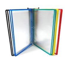 Magnetic A4 Flip Chart Stand Document Holder Wall Mounted Multicolor 33 x 22.9 x 9.9 cm Metal Swivel Head for Office Workshop Home Organisation