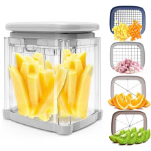 French Fry Cutter 4-in-1 with 4 Blades