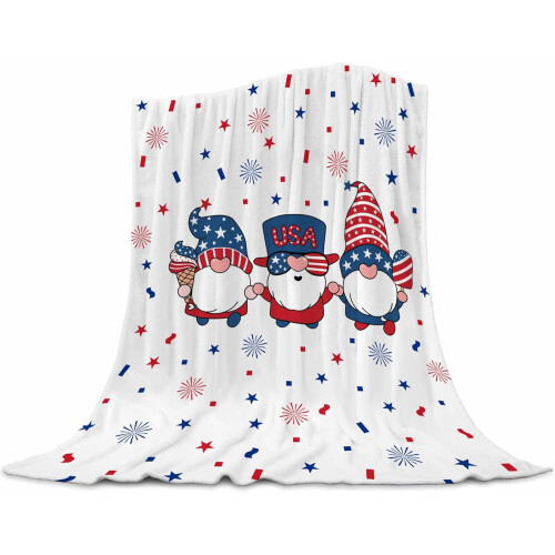 Κουβέρτα Gnome Flannel Throw της 4ης Ιουλίου