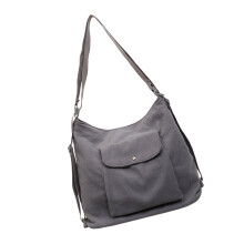 Cord-Umhängetasche für Damen, Rucksack mit geräumigem Fach,-Grau