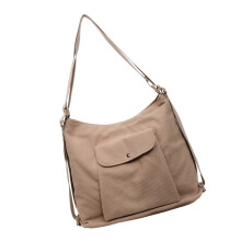 Bequemer Umhängetaschen-Rucksack aus Cord mit-Khaki