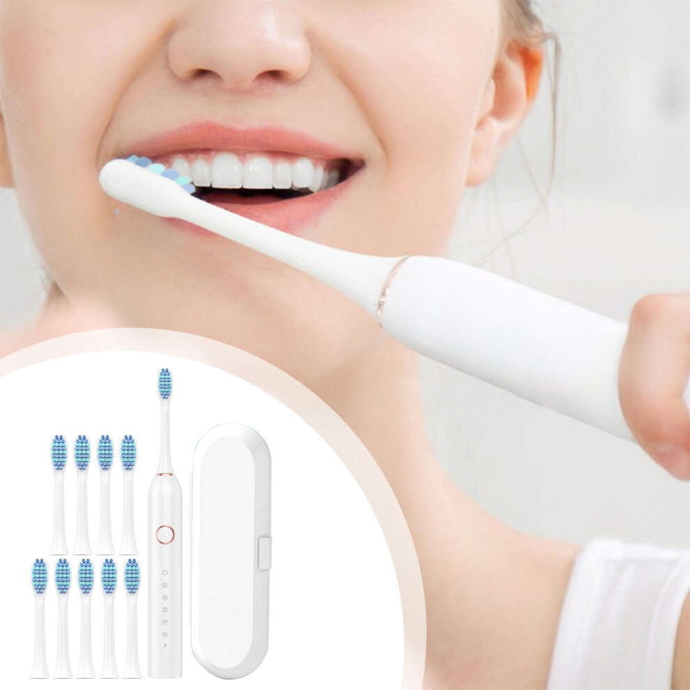 Kcavykas Electric Toothbrush with 10 Heads & Travel Case