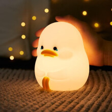 Wiederaufladbare Silikon-Enten-Nachtlampe mit 7 dimmbaren LEDs fürs Babyzimmer (keine Brille erforderlich).