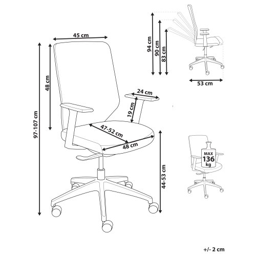 Beliani Office Chair VIRTUOSO Red 2