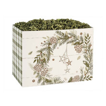 Panier de Noël en pin, petit modèle, 17 x 10 x 12,5 cm, lot de 6
