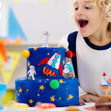 Ensemble de décorations pour gâteau astronaute – Thème spatial, 3 pièces