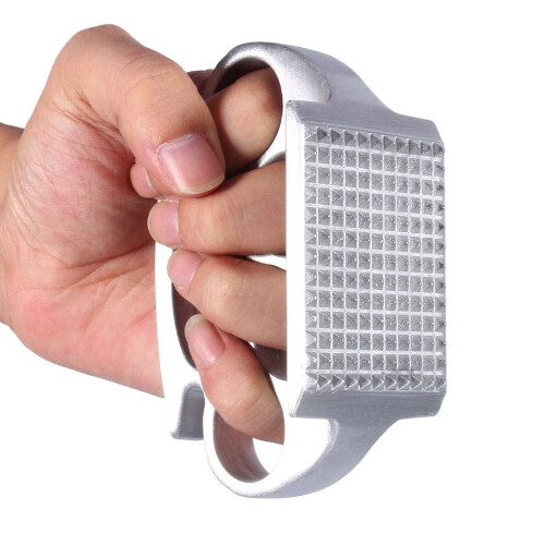 Martillo de carne de aluminio plateado de 11 cm