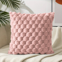 Funda de almohada bohemia rosa de poliéster de 45x45 cm.