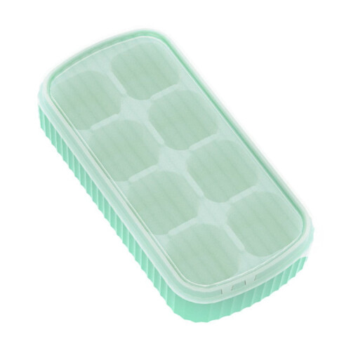 Forma de gelo quadrada de silicone com tampa, 8 cavidades