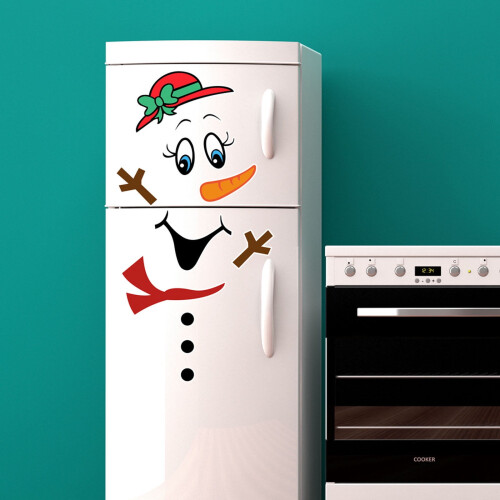 Magnetische koelkaststicker met kerstsneeuwpop
