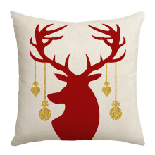 Housse de coussin décorative de Noël, motif peau de pêche, 45 x 45 cm