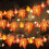 2-Pack Maple Leaf & Pumpkin LED String Lights, 1.5m/3m/6m, 1