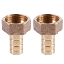 Raccord cannelé en laiton pour tuyau d'arrosage, filetage femelle 12 mm x 1/2 BSP (2 pièces)