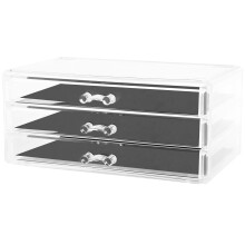 Organisateur de maquillage transparent PS avec tiroirs, 23,7 x 15,5 x 10,8