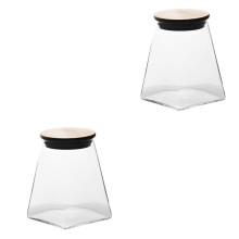Glazen bewaarpot met houten deksel, 500 ml