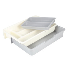 Tavă extensibilă pentru organizator de tacâmuri, set PP, 3 piese