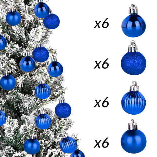 Royal Blue Christmas Ornament Ball 12 Pack