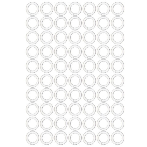 White Plastic Curtain Rings – 100 pcs, 1.3 cm, for Rods